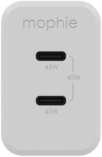 Mophie Speedport 45 USB-C GaN Snellader 45W PD Adapter Fast Charge Wit afbeelding 2