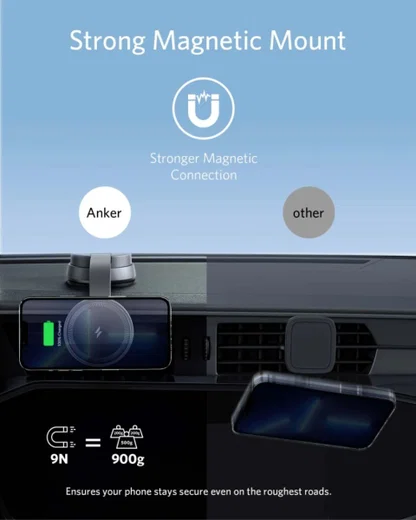 Anker 613 PowerWave MagGo (10W) Dashboard Houder met MagSafe Zwart afbeelding 6