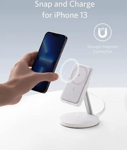 Anker 633 PowerWave MagGo 2-in-1 MagSafe Oplader + 5K Powerbank Wit afbeelding 5