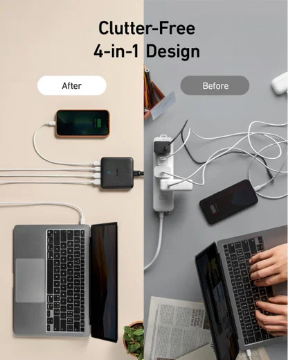 PowerPort Atom III (65W) Slim 4-Poorts USB-A en USB-C Snellader Zwart afbeelding 3