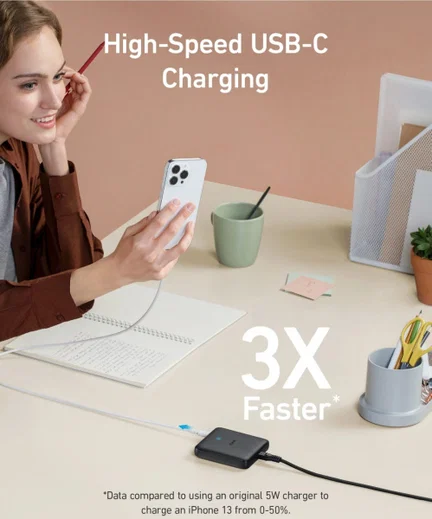 PowerPort Atom III (65W) Slim 4-Poorts USB-A en USB-C Snellader Zwart afbeelding 4