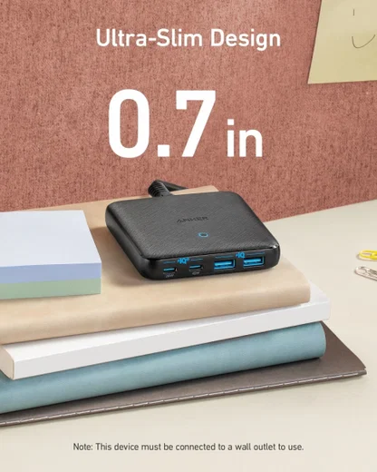 PowerPort Atom III (65W) Slim 4-Poorts USB-A en USB-C Snellader Zwart afbeelding 5