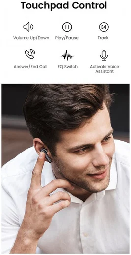 UGREEN HiTune T1 True Wireless Earbuds Draadloze Headset Zwart afbeelding 11