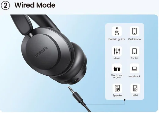 UGREEN HiTune Max 3 Koptelefoon Noice Cancelling 60 Uur Batterijtijd afbeelding 9