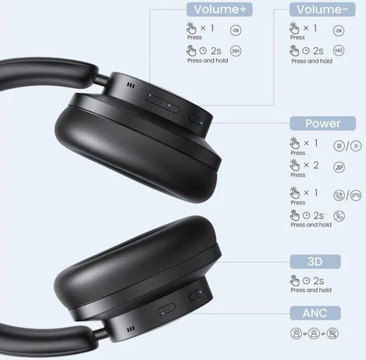 UGREEN HiTune Max 3 Koptelefoon Noice Cancelling 60 Uur Batterijtijd afbeelding 8