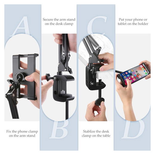 UGREEN Universele Telefoon / Tablet Houder met Verstelbare Lange Arm afbeelding 7