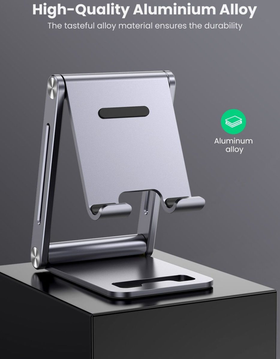 UGREEN Universele Verstelbare Opvouwbare Aluminium Telefoon Houder afbeelding 4