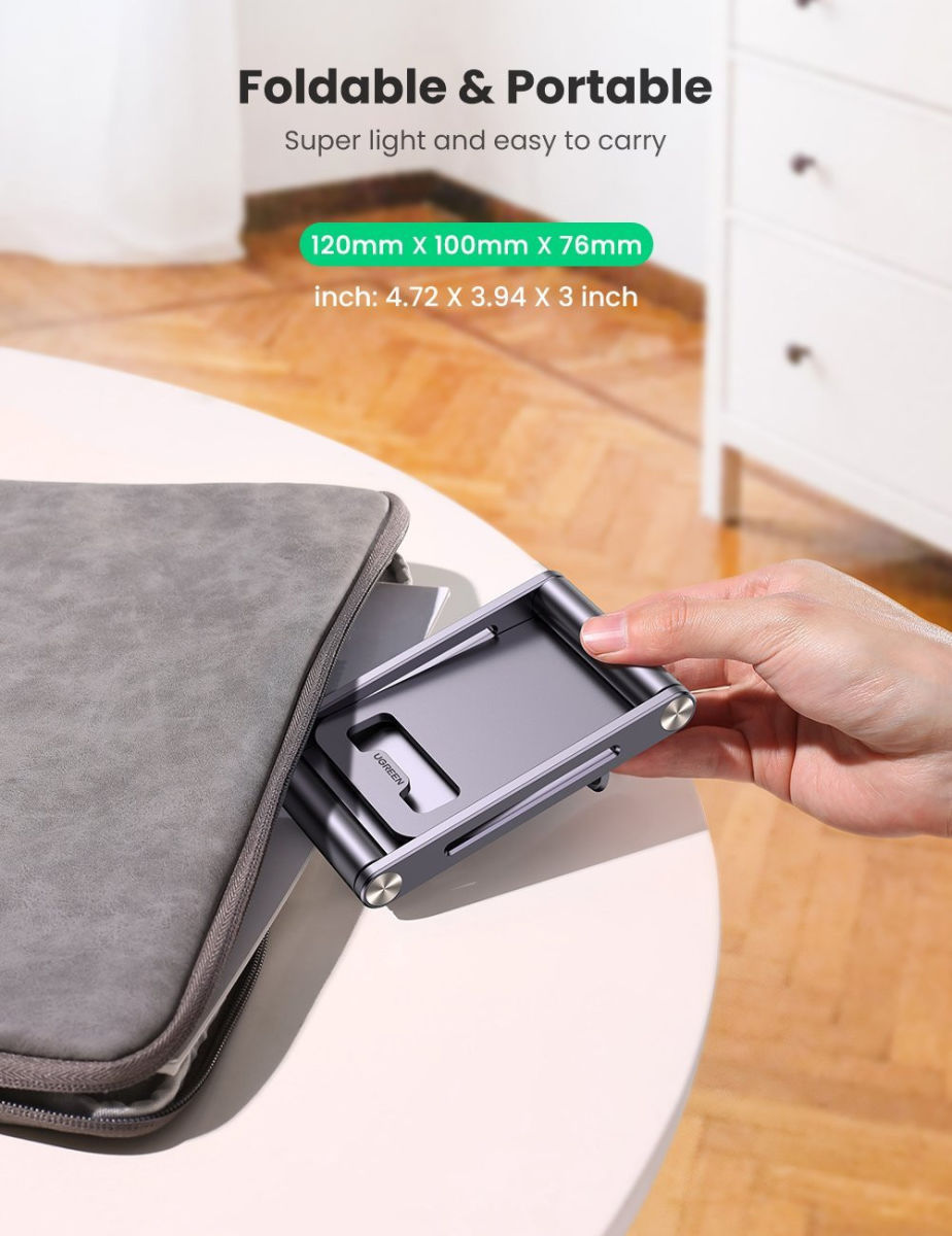 UGREEN Universele Verstelbare Opvouwbare Aluminium Telefoon Houder afbeelding 6