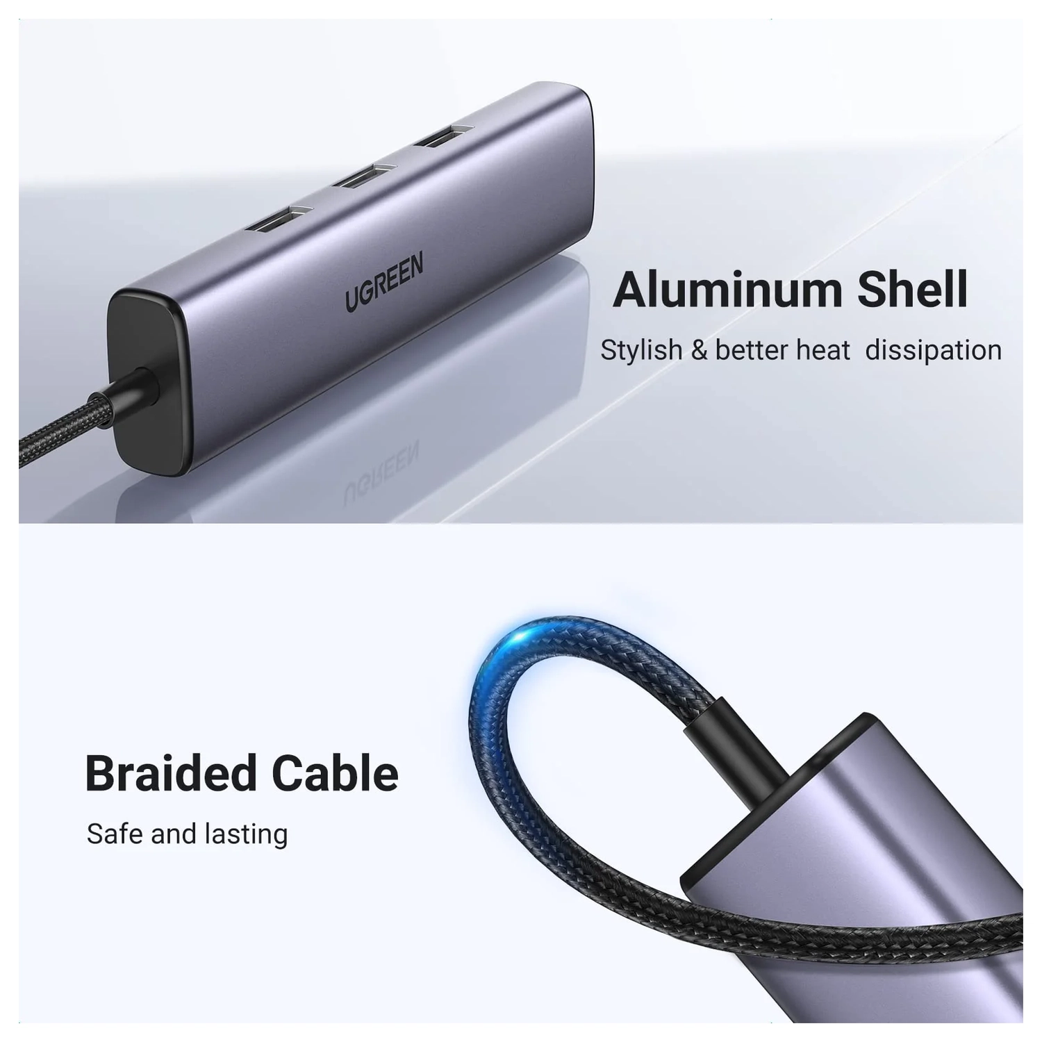 UGREEN USB-C 5-in-1 Hub Ingangen voor 3 USB-A, USB-C en Ethernet afbeelding 8