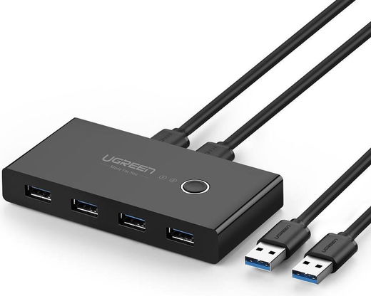 UGREEN Sharing Switch USB 3.0 Schakelaar met 4 USB Poorten Zwart afbeelding 1