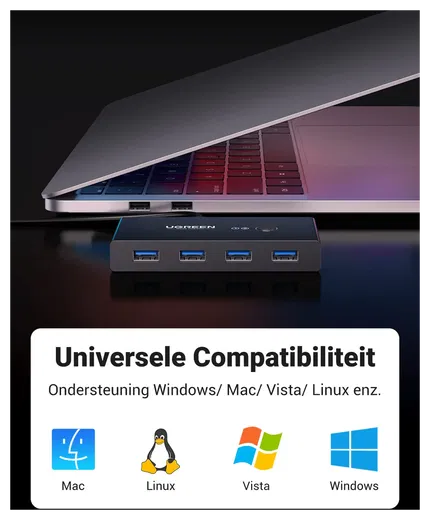 UGREEN Sharing Switch USB 3.0 Schakelaar met 4 USB Poorten Zwart afbeelding 6