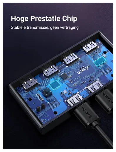 UGREEN Sharing Switch USB 3.0 Schakelaar met 4 USB Poorten Zwart afbeelding 7