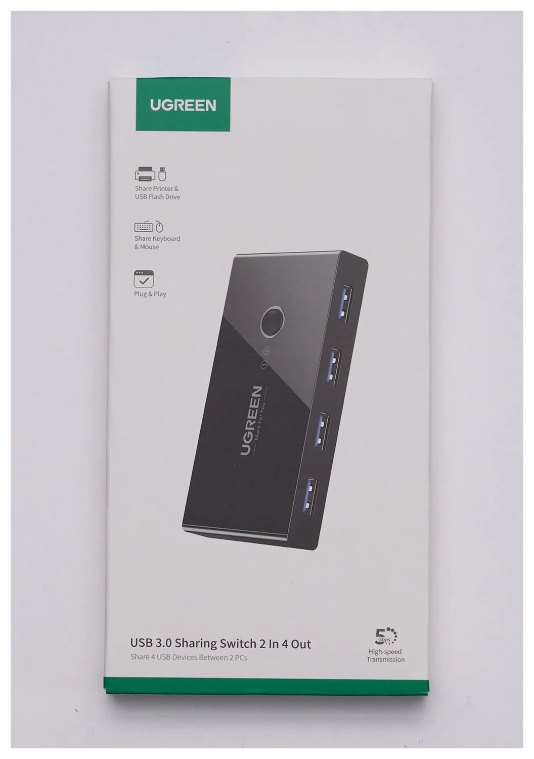 UGREEN Sharing Switch USB 3.0 Schakelaar met 4 USB Poorten Zwart afbeelding 9