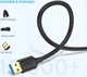 UGREEN USB-A naar USB-A SuperSpeed Data Kabel USB 3.0 5Gbps 1M Zwart afbeelding 6
