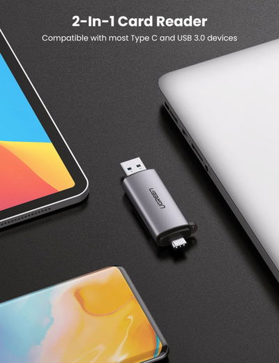 UGREEN USB-C/USB-A Card Reader met Micro SD-kaart / SD-Kaart Ingang afbeelding 2