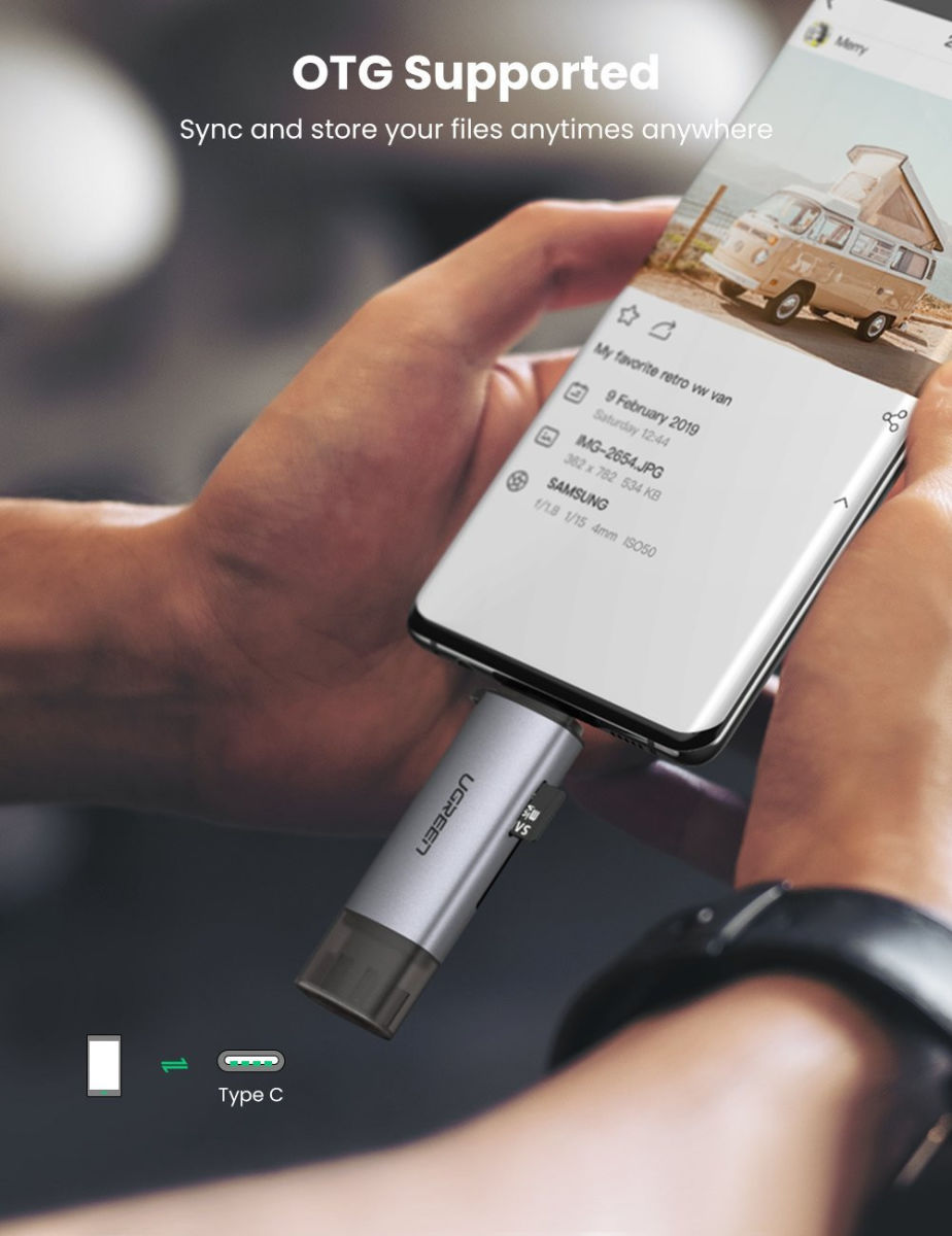 UGREEN USB-C/USB-A Card Reader met Micro SD-kaart / SD-Kaart Ingang afbeelding 5