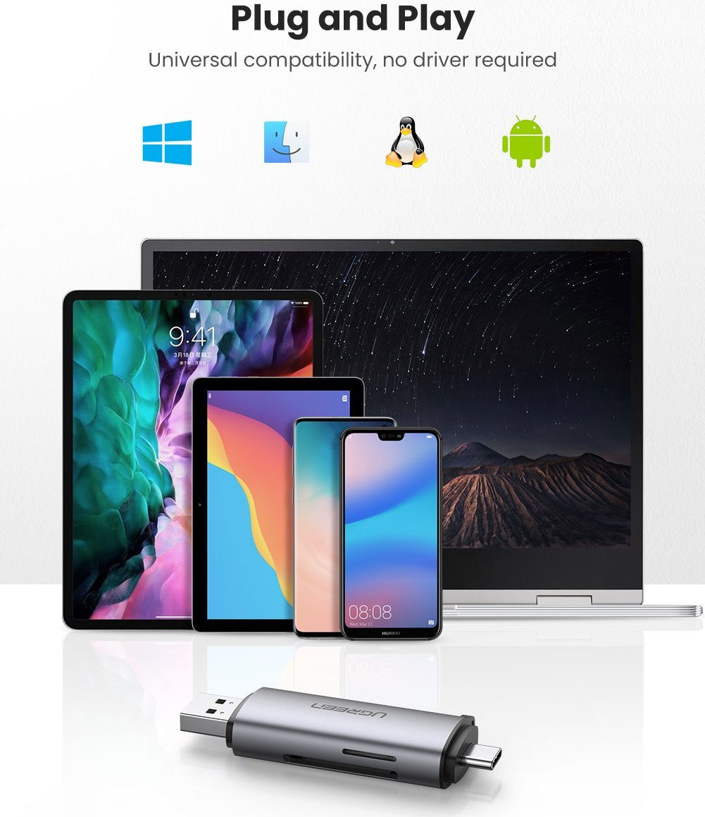 UGREEN USB-C/USB-A Card Reader met Micro SD-kaart / SD-Kaart Ingang afbeelding 7