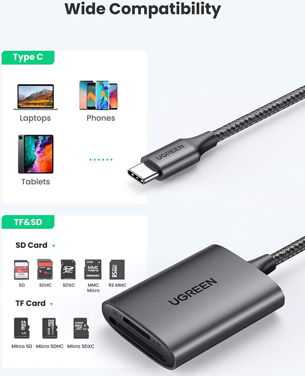 UGREEN USB-C Card Reader met Micro SD-kaart / SD-Kaart Ingang afbeelding 6