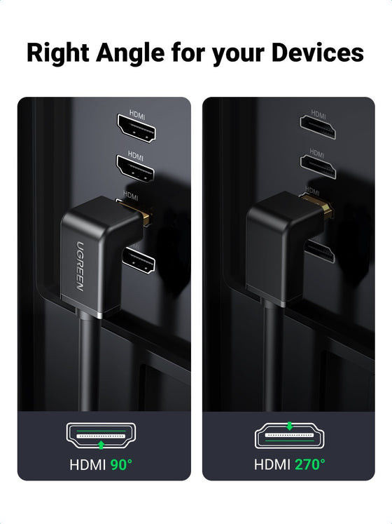 UGREEN Rechthoekige Haakse HDMI naar HDMI Kabel 4K@60Hz 2M Zwart afbeelding 5