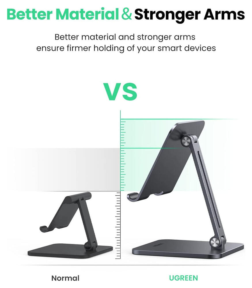 UGREEN Verstelbare Stevige Metalen Tablet / Smartphone Bureau Houder afbeelding 7