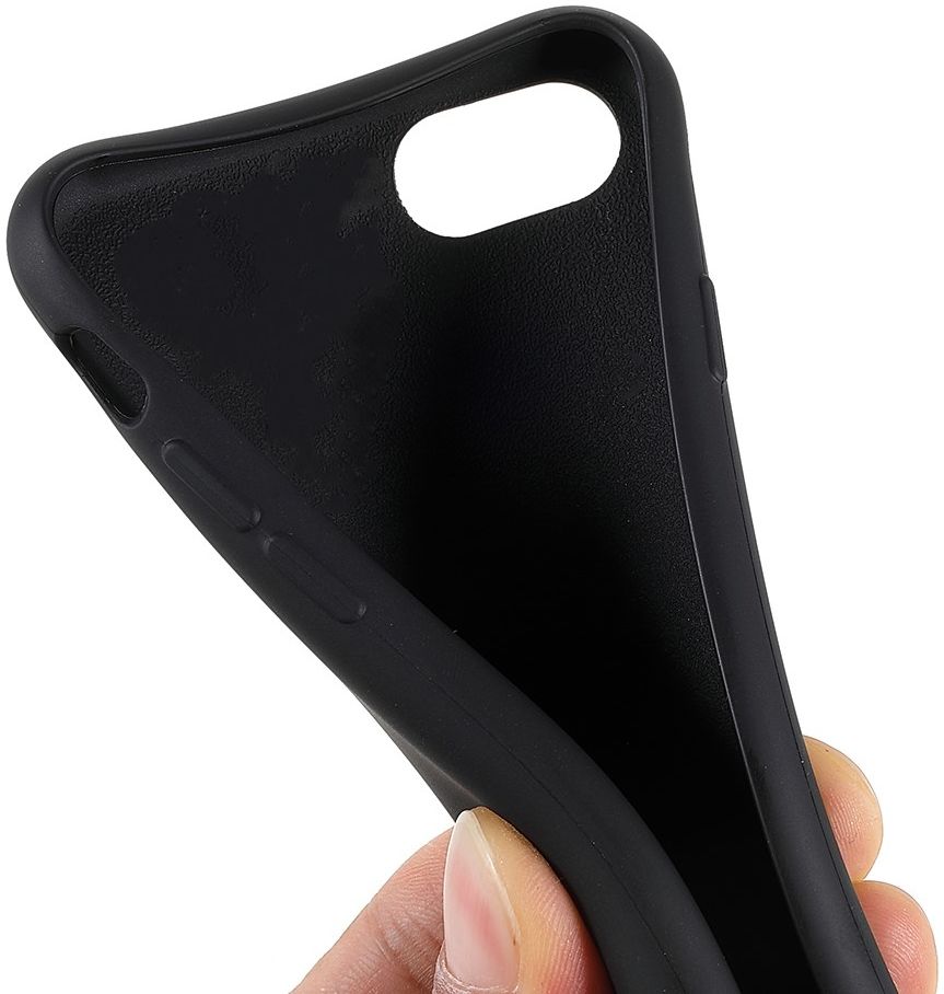 iPhone 7/8/SE (2020/2022) Hoesje TPU Back Cover + Telefoon Koord Zwart afbeelding 5