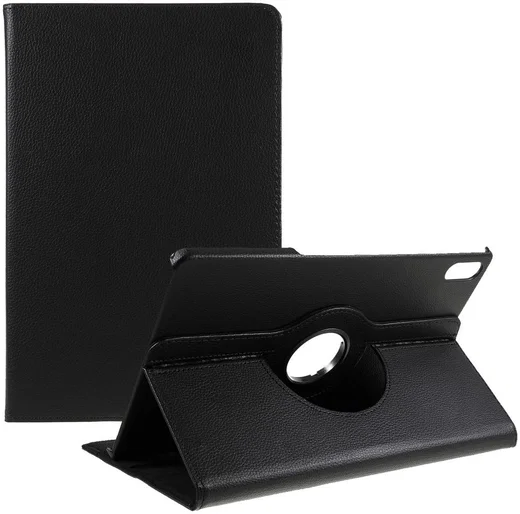 Lenovo Tab P12 Pro Hoes 360 Graden Book Case Kunstleer Zwart afbeelding 1