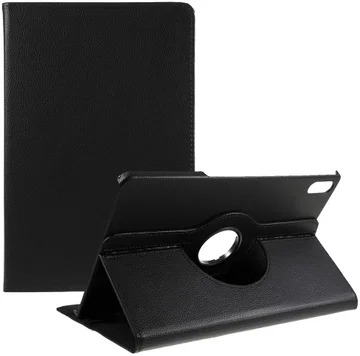 Lenovo Tab P12 Pro Hoes 360 Graden Book Case Kunstleer Zwart