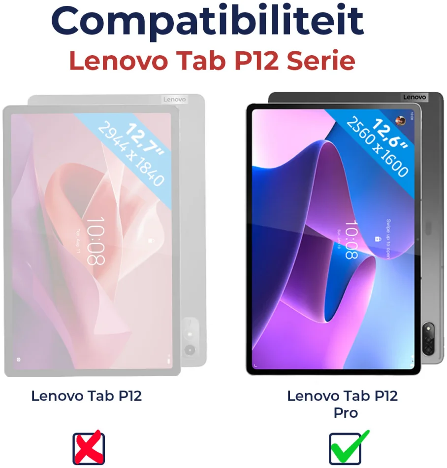 Lenovo Tab P12 Pro Hoes Tri-Fold Book Case Kunstleer Grijs afbeelding 3