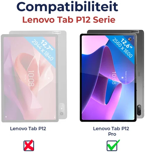 Lenovo Tab P12 Pro Hoes Tri-Fold Book Case Kunstleer Grijs afbeelding 3