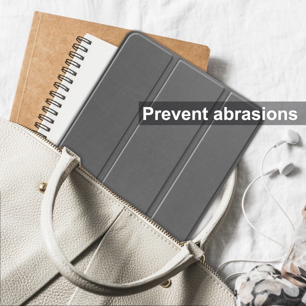 Lenovo Tab P12 Pro Hoes Tri-Fold Book Case Kunstleer Grijs afbeelding 10