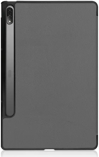 Lenovo Tab P12 Pro Hoes Tri-Fold Book Case Kunstleer Grijs afbeelding 2
