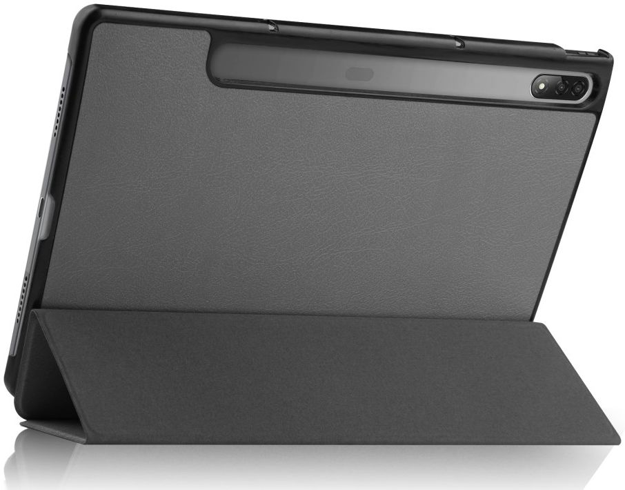 Lenovo Tab P12 Pro Hoes Tri-Fold Book Case Kunstleer Grijs afbeelding 12