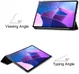 Lenovo Tab P12 Pro Hoes Tri-Fold Book Case Kunstleer Grijs afbeelding 7
