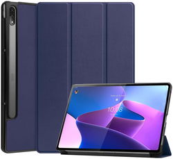 Lenovo Tab P12 Pro Hoes Tri-Fold Book Case Kunstleer Blauw afbeelding