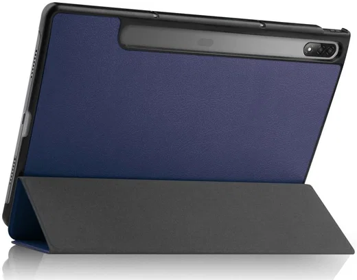 Lenovo Tab P12 Pro Hoes Tri-Fold Book Case Kunstleer Blauw afbeelding 12