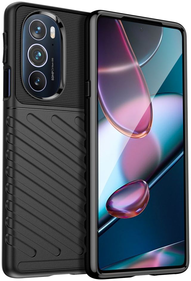 Motorola Edge 30 Pro Hoesje TPU Thunder Design Back Cover Zwart afbeelding 1