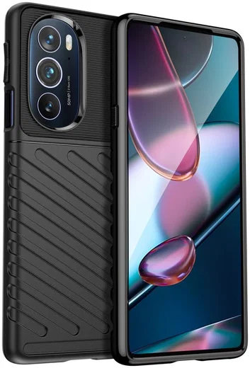 Motorola Edge 30 Pro Hoesje TPU Thunder Design Back Cover Zwart afbeelding 1