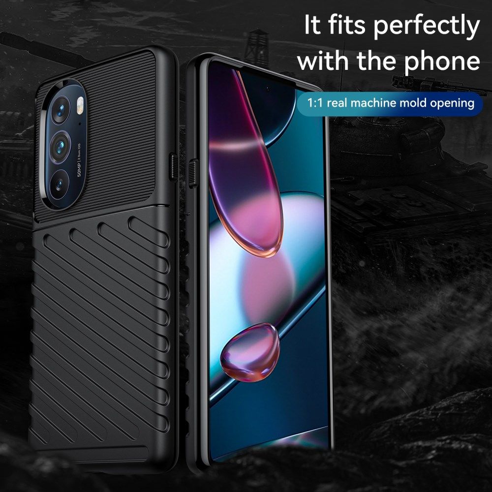 Motorola Edge 30 Pro Hoesje TPU Thunder Design Back Cover Zwart afbeelding 2