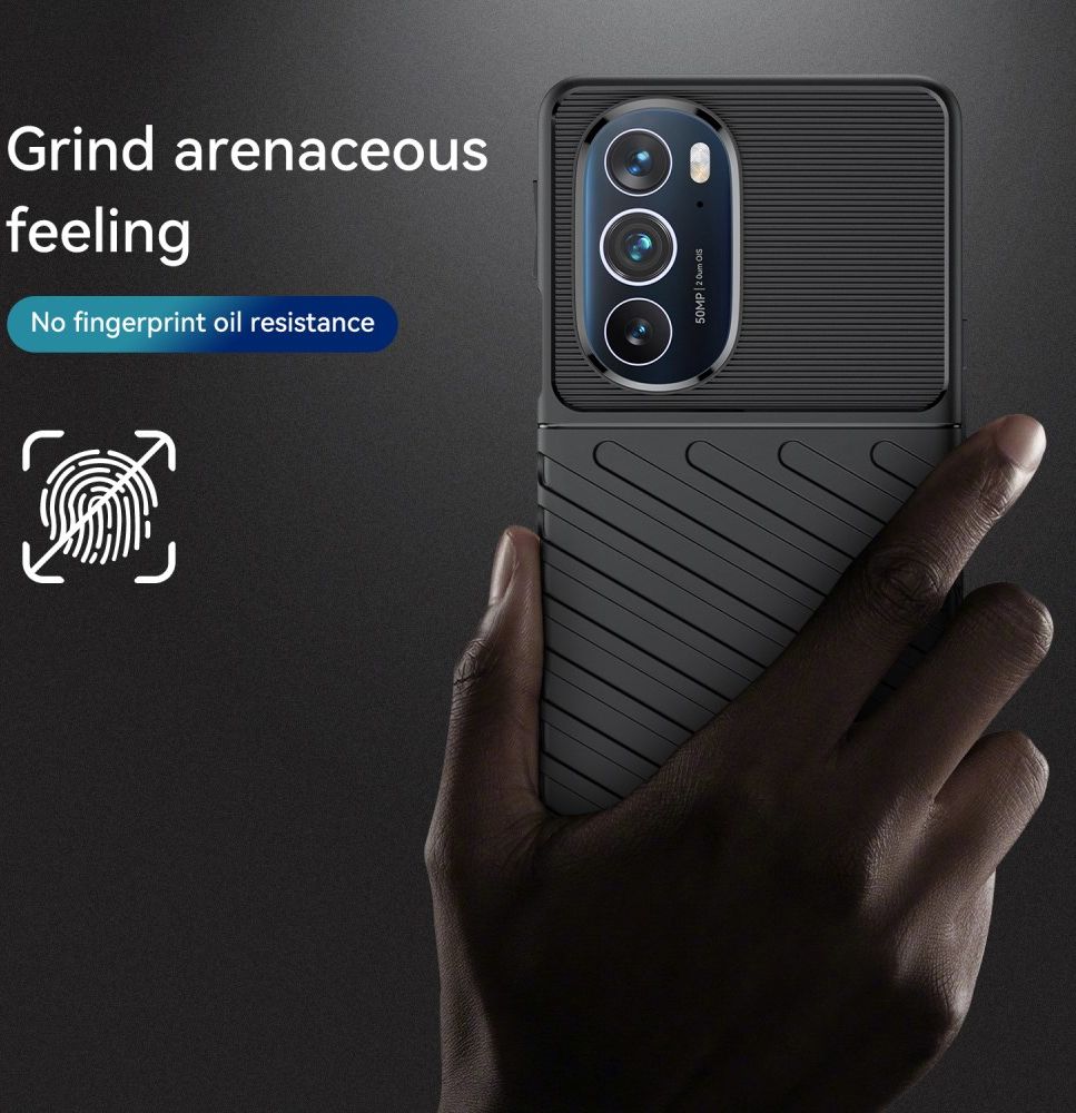 Motorola Edge 30 Pro Hoesje TPU Thunder Design Back Cover Zwart afbeelding 3