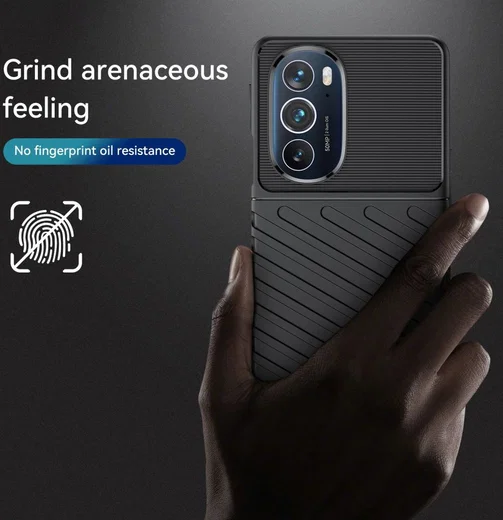 Motorola Edge 30 Pro Hoesje TPU Thunder Design Back Cover Zwart afbeelding 3