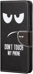 Motorola Moto G22 Hoesje Portemonnee Book Case met Dont Touch Print afbeelding