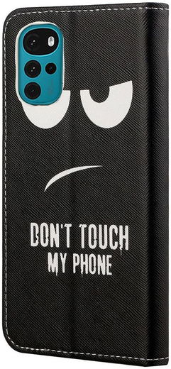 Motorola Moto G22 Hoesje Portemonnee Book Case met Dont Touch Print afbeelding 2