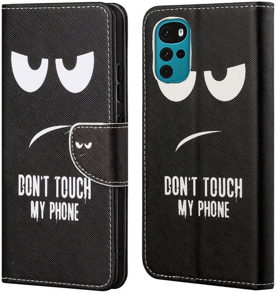 Motorola Moto G22 Hoesje Portemonnee Book Case met Dont Touch Print afbeelding 4