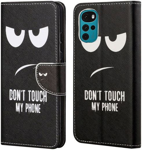 Motorola Moto G22 Hoesje Portemonnee Book Case met Dont Touch Print afbeelding 4