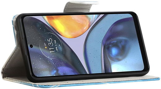 Motorola Moto G22 Hoesje Portemonnee Book Case met Dont Touch Print afbeelding 5