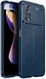 Xiaomi Poco X4 Pro Litchi Hoesje TPU met Leren Textuur Blauw afbeelding 1