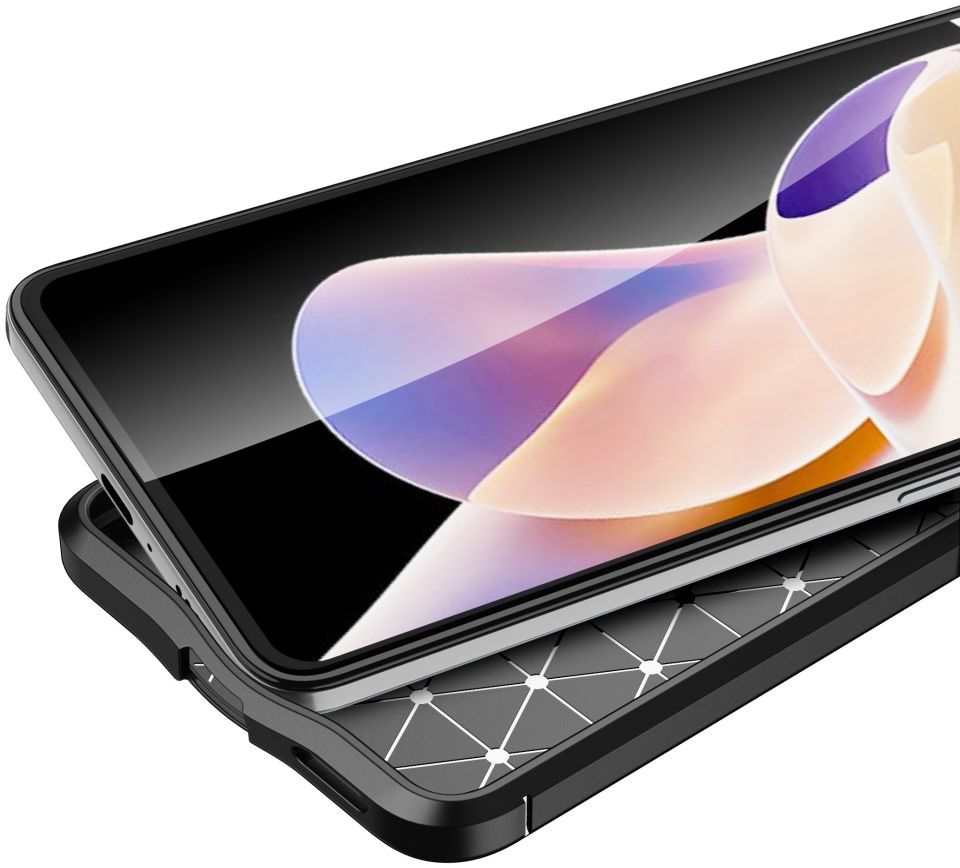 Xiaomi Poco X4 Pro Litchi Hoesje TPU met Leren Textuur Blauw afbeelding 3