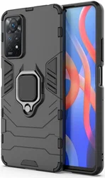 Xiaomi Redmi Note 11 Pro Hoesje Magnetische Ring Kickstand Zwart afbeelding