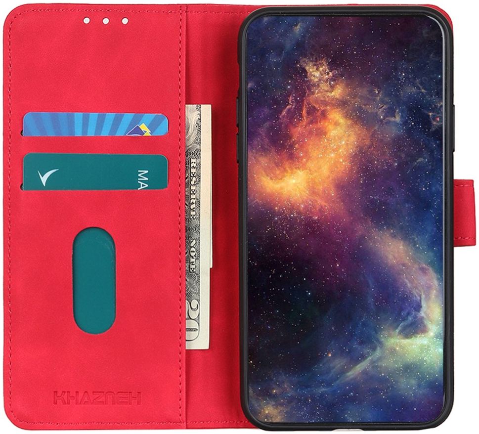 KHAZNEH Oppo Find X5 Lite Hoesje Retro Wallet Book Case Rood afbeelding 1
