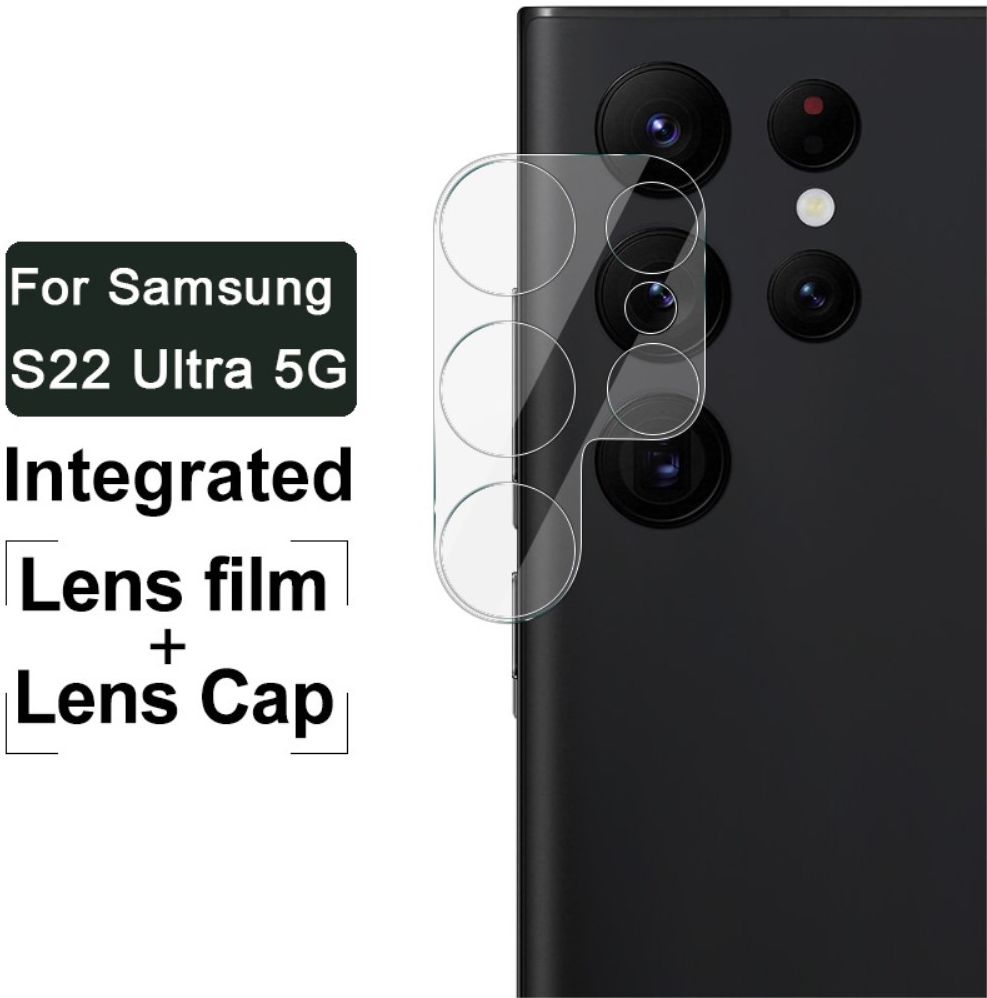 Imak Samsung Galaxy S22 Ultra Camera Lens Protector + Lens Cap Clear afbeelding 3